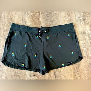 Disney Rainbow Mickey Mouse PRIDE Black Drawstring Shorts 2.5" Inseam 2XL